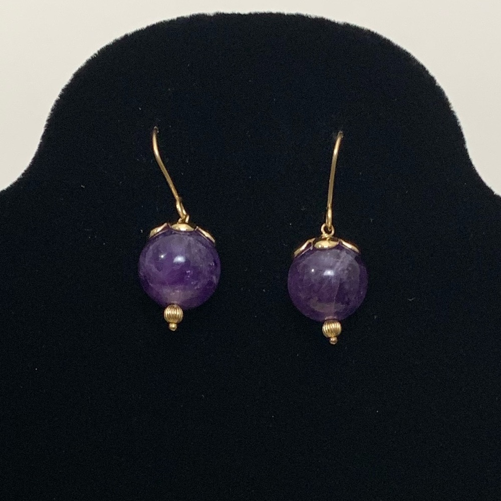 14k Gold filled and Amethyst dangle earrings